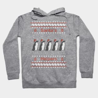 Santas Helpers Knitted Penguins Christmas Sweaters Hoodie